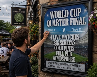 2026 World Cup Quarter Finals Poster | Customisable Football Match Promotion (Instant Download)