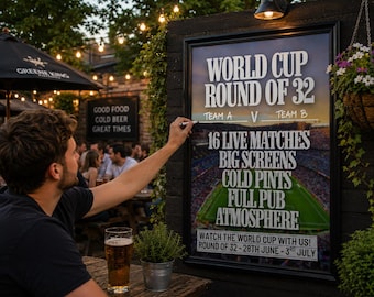 2026 World Cup Round of 32 Poster | Customisable Football Match Promotion (JPG Download)