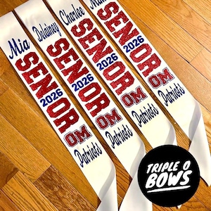 The Classic school initials senior sash (one sash with optional bow) 2027