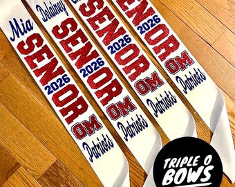 The Classic school initials senior sash (one sash with optional bow) 2026