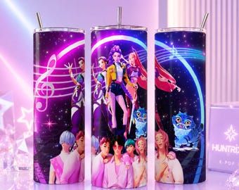K-Pop Demon Hunters 59 cl smala muggar | Huntrix Rumi Zoey Mira PNG digitala muggar | Anime K-pop inspirerade muggardesigner | Saja Boys