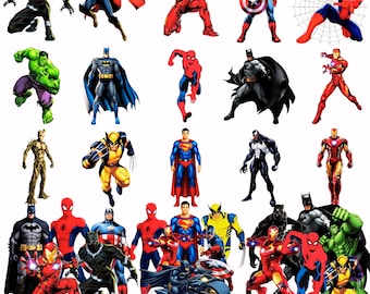 Super Heroes PNG Bundle | Super Hero Clipart Set | SpiderMan Digital Download |Instant Download | Printable Hero Bundle