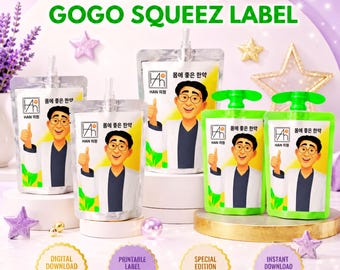 Etiquetas para bebidas de fiesta de cazadores de demonios K-Pop / Etiquetas para botellas de medicina tónica del Dr. Han Rumi / Decoración para fiesta de chicos Huntrix y Saja / Descarga imprimible