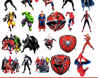 Superhero PNG Bundle | Superhero Clipart Collection | High-Quality PNG Files | Instant Digital Download