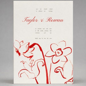 Painterly Bloom Wedding Invitation · Hand Drawn Editable Template