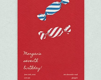 Invito di compleanno vintage · Modello modificabile disegnato a mano