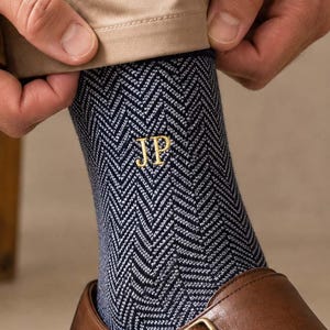 Personalized Groomsmen Socks, Embroidered Initial Dress Socks, Groom Best Man Wedding Gift, Custom Monogram Men's Socks, Wedding Party Gift