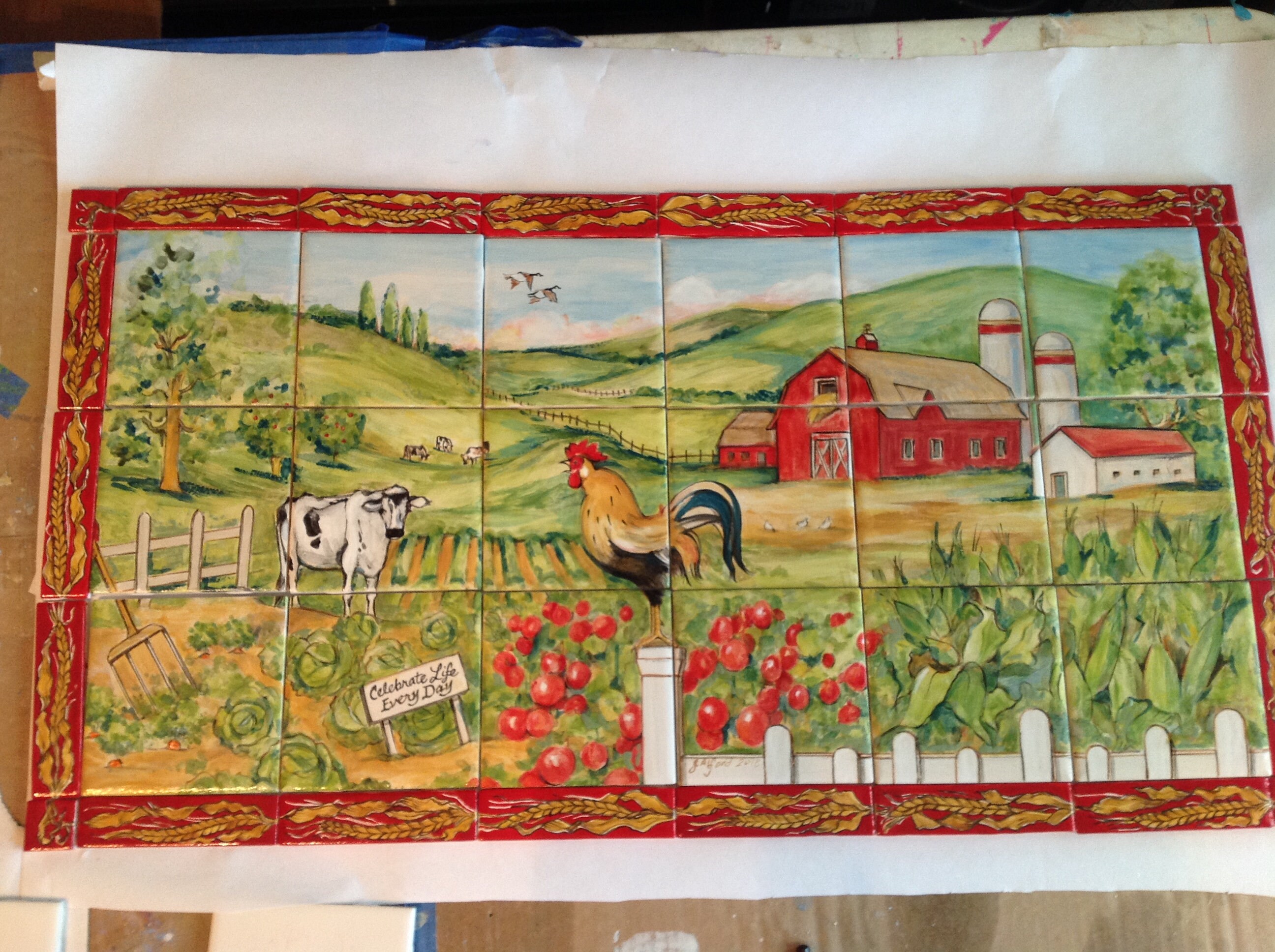 Farm Scene/Tile Mural Etsy
