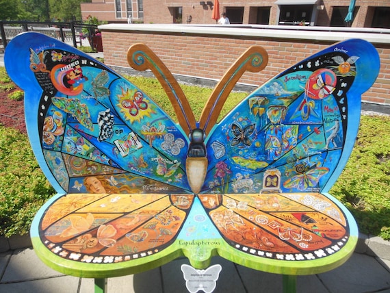 Wooden on sale butterfly bench