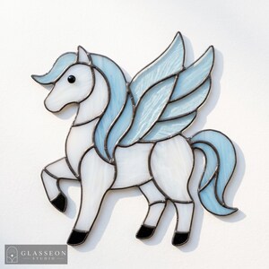 Pegasus-glasraampatroon | Sjabloon fantasieschepsel voor beginners | PDF SVG-PNG