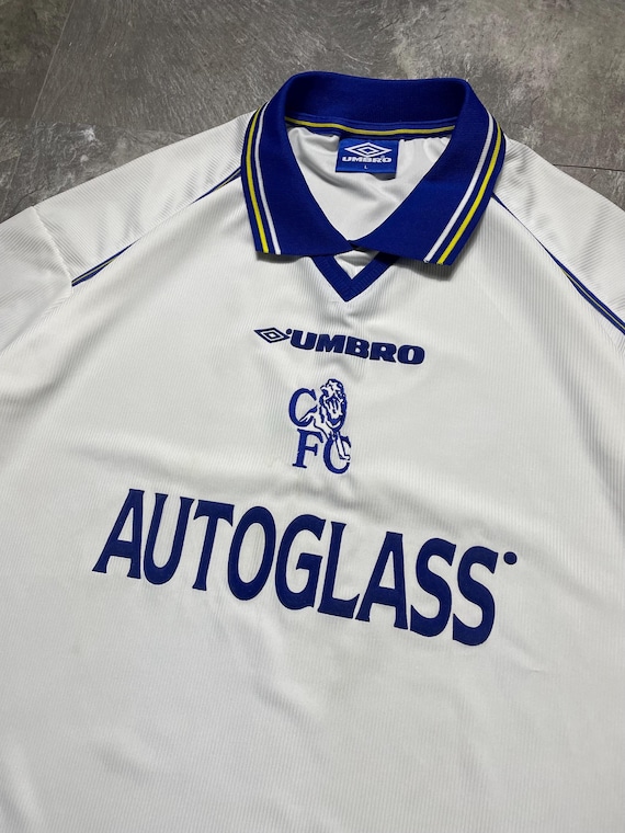 Vintage Chelsea FC 1999 2000 Away Football Shirt Umbro Autoglass