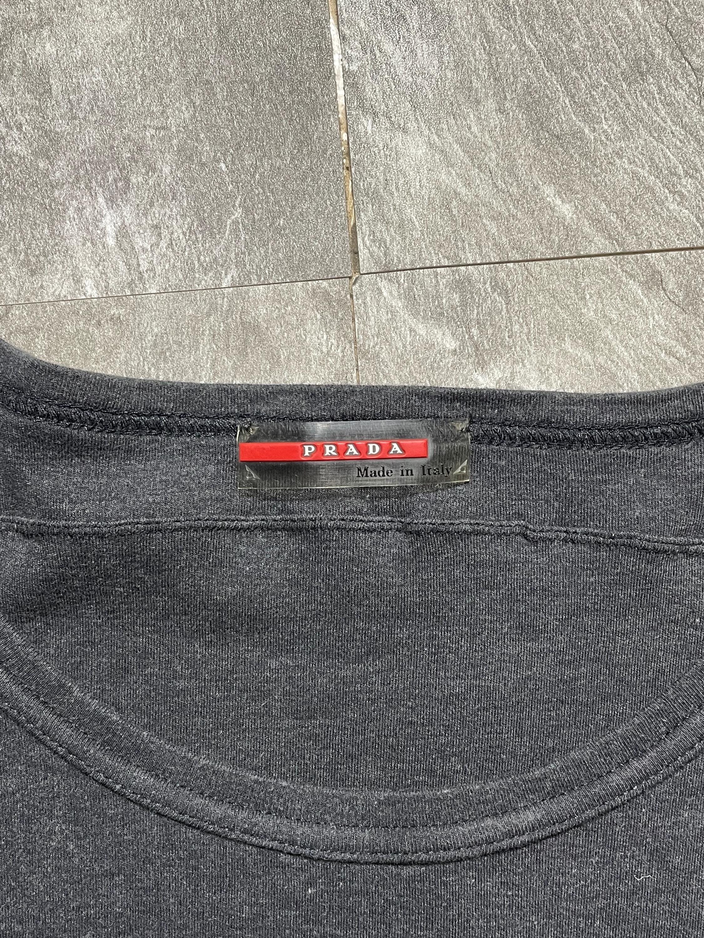Vintage Prada Sport Long Sleeve T-shirt Grey Size XL | Authentic