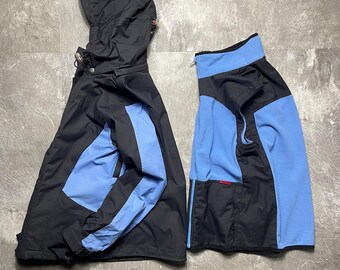 vintage Oakley Software 3-en-1 Veste de ski avec gilet en polaire à capuche amovible, Manteau technique Oakley de l'an 2000 Gorpcore Techwear Manteau bleu noir