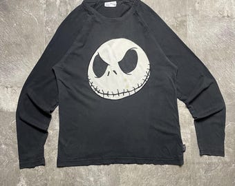 chemise à manches longues Jack Skellington vintage Disneyland Resort Paris, haut Tim Burton The Nightmare Before Christmas, esthétique gothique Disney de l'an 2000