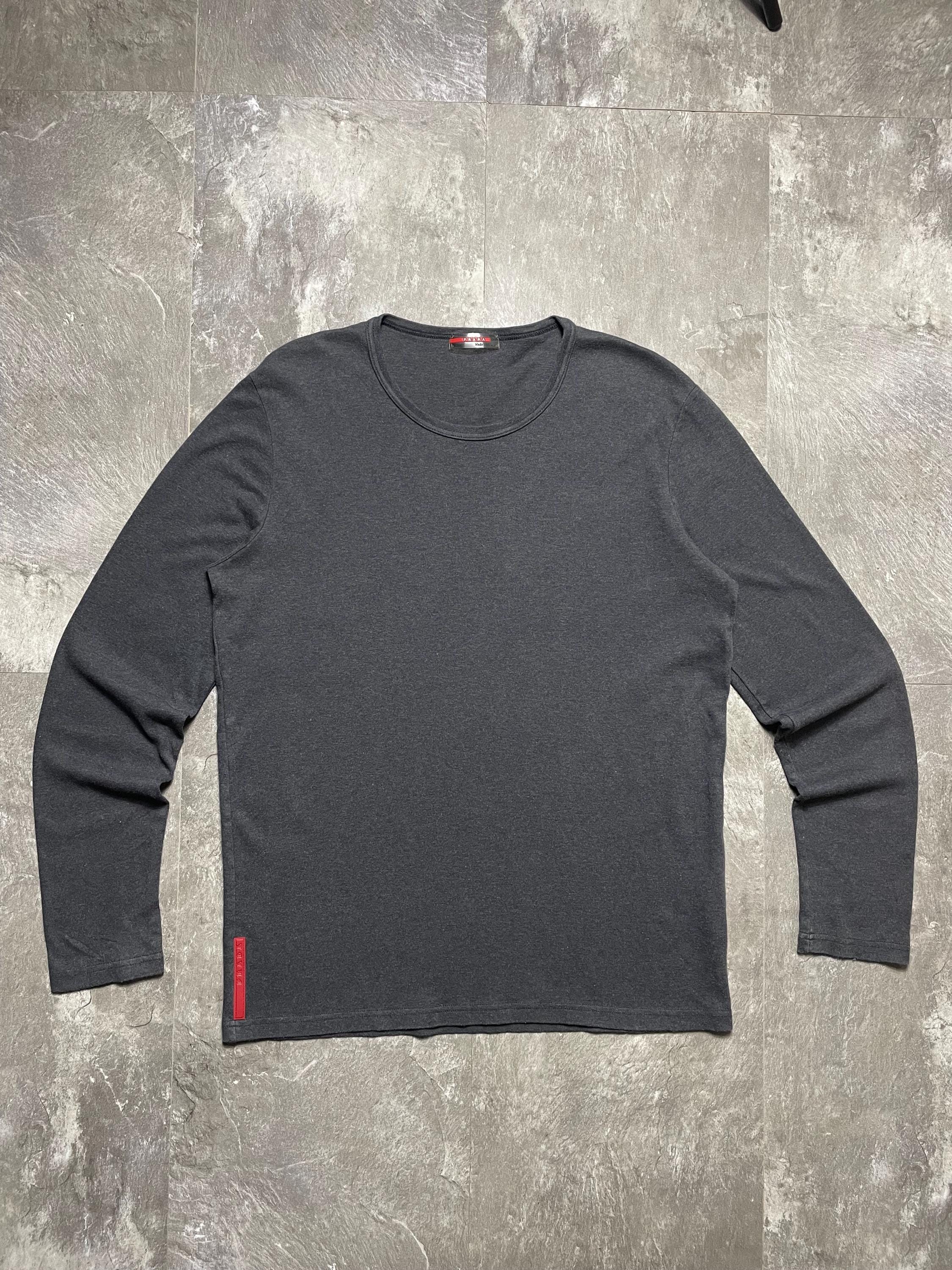 Vintage Prada Sport Long Sleeve T-shirt Grey Size XL | Authentic