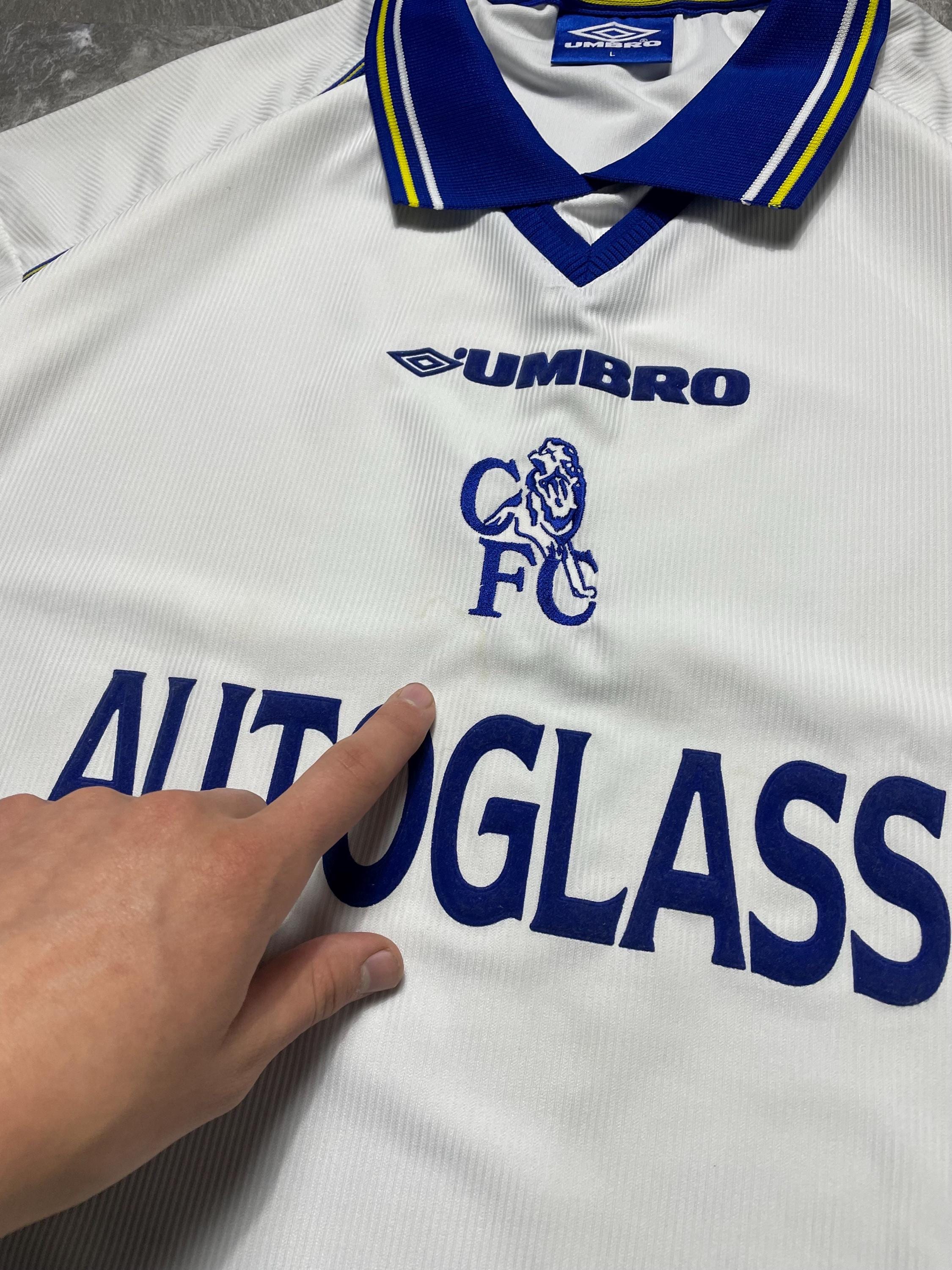 Vintage Chelsea FC 1999 2000 Away Football Shirt Umbro Autoglass