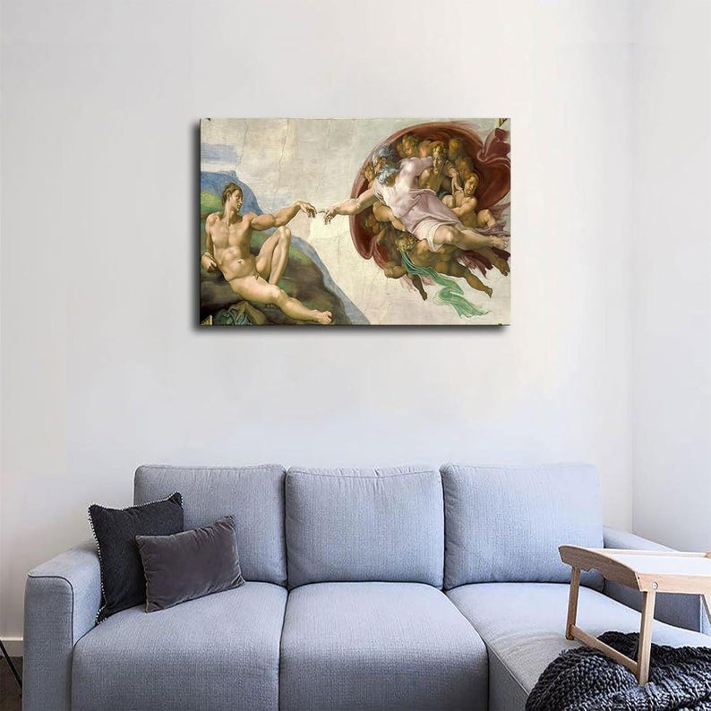 Creation of Adam - Michelangelo Print Canvas Poster HD Picture Print ...