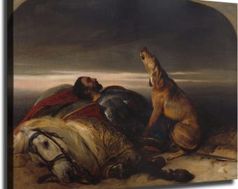 Famosa obra de arte abstracta en giclée: El perro fiel, de Sir Edwin Henry Landseer. Póster en lienzo, impresión en alta definición, arte de pared, decoración estética moderna.