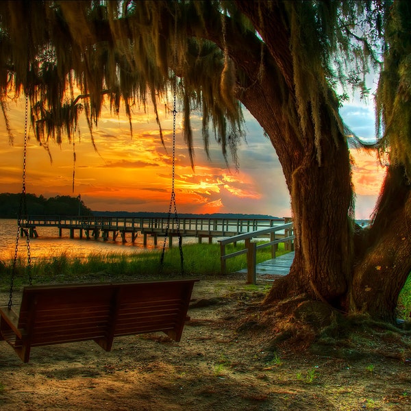Georgia Landscape- Ocean Photography Seascape- Wall Art- Room Decor- Savannah Georgia Art Print- Sunset Art Print- "Savannah Breeze"