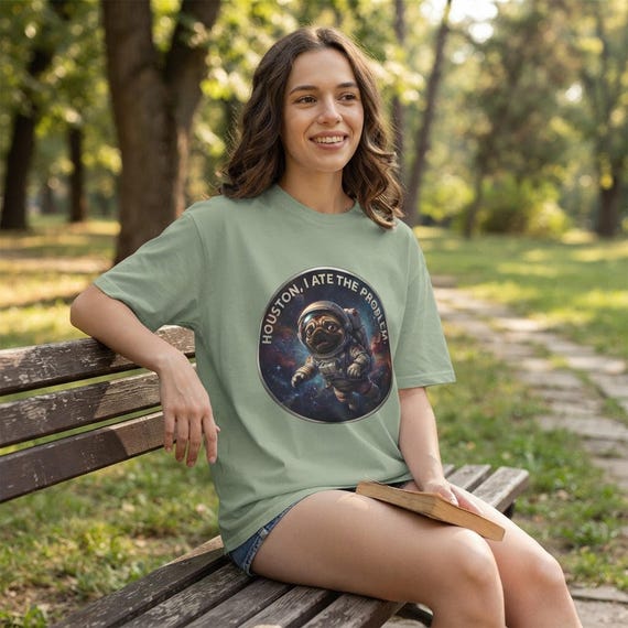 Pug Shirt, Astronaut Graphic Design In 100% Ring-Spun Cotton