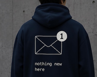 Unread Graphic Hoodie, Minimalist Streetwear Sweatshirt, Emotional Back Print, Unisex Gildan 18500