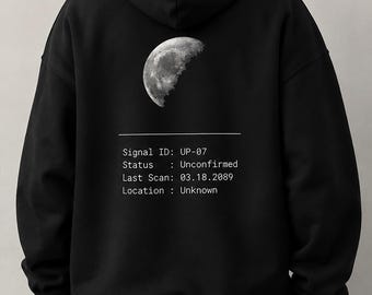 Unknown Planet Hoodie, Minimalist Sci-Fi Streetwear, Spacecore Graphic Sweatshirt, Gildan 18500