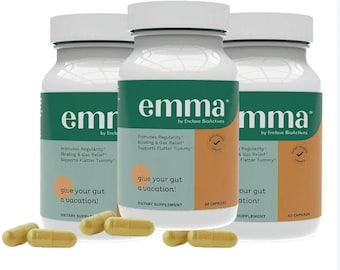 3pack - Emma Gut Health Supplement | Digestive Support for Gas & Bloating | Natural Gut Cleanse