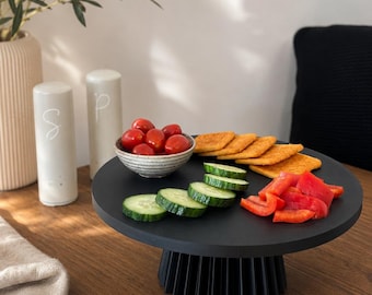 Tortenständer | Kuchenplatte | Snackplatte | Dekoteller mit Fuß | Etagere | Tablett | Minimalistisches Design | 3D-gedruckt