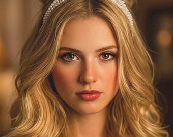 Pearl Bride Headband, Bridal Tiara Headband, Bachelorette Crown, Pearl Hair Accessory, Bride to Be Headband, Wedding Crown