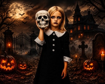 Wednesday Addams Costume For Kids, Wednesday Addams Inspired Cosplay Dress, Wednesday Addams Inspired Halloween Costume, Kids Gothic Dress.