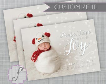 new baby christmas card, peace love and joy card, bundles of joy christmas card, bundles of joy card, christmas photo card, printable card