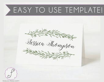 Rosemary Spring Place Cards, Thanksgiving Place Cards, Holiday Place Cards, Greenery Place Cards, Place Card Template, Printable Place Cards