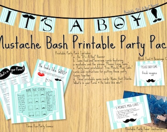 Mustache Bash Printable Party Pack