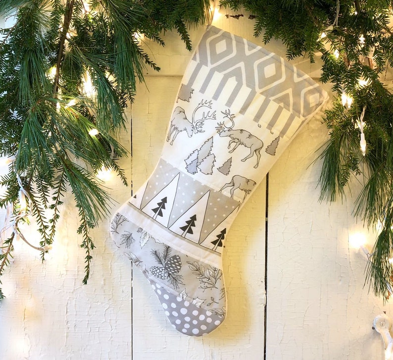 White Christmas Stockings Family Set up to 7 Personalized | Etsy