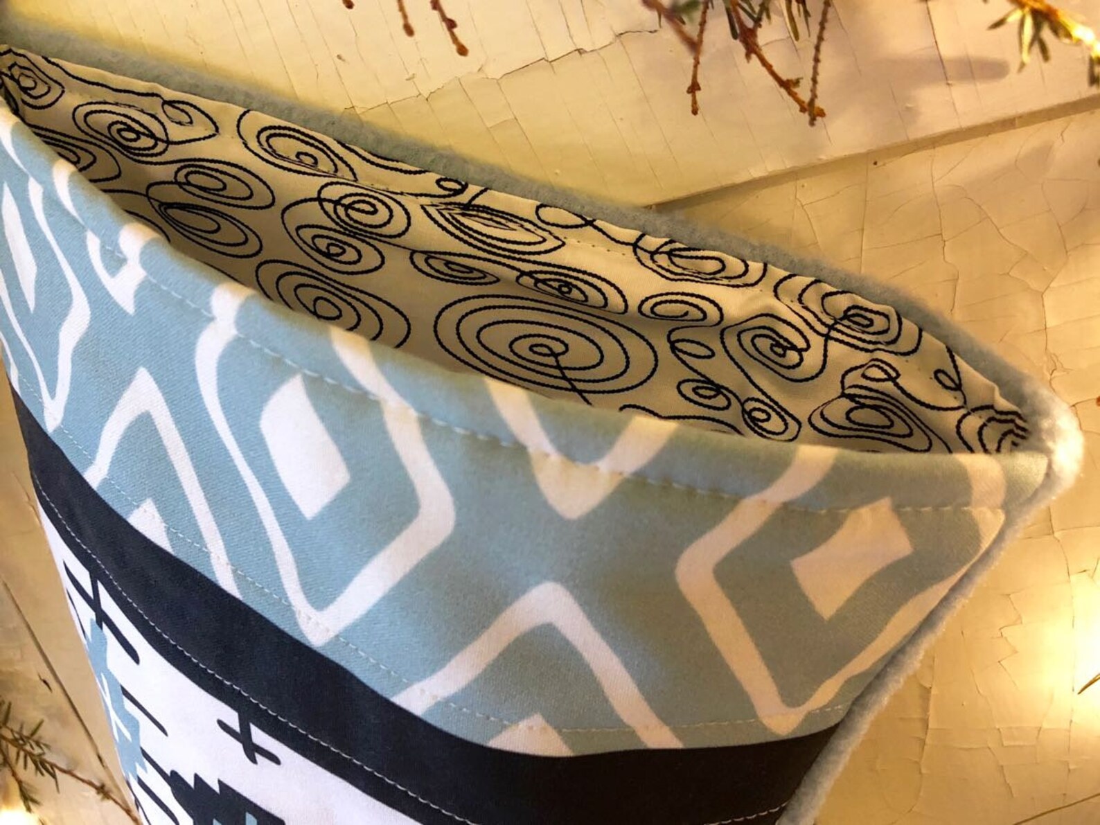 Light Blue Aztec Christmas Stocking Quilted Personalized Etsy