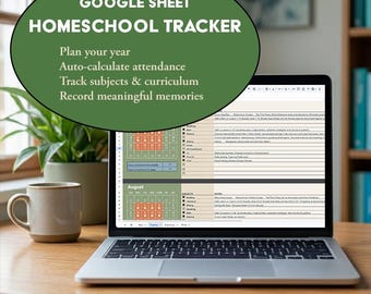 Outside Five Homeschool Tracker Google Sheet | Attendance Tracker