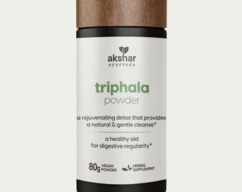 Akshar Ayurveda Triphala Powder: Gentle Detox, Digestive Aid (80g)