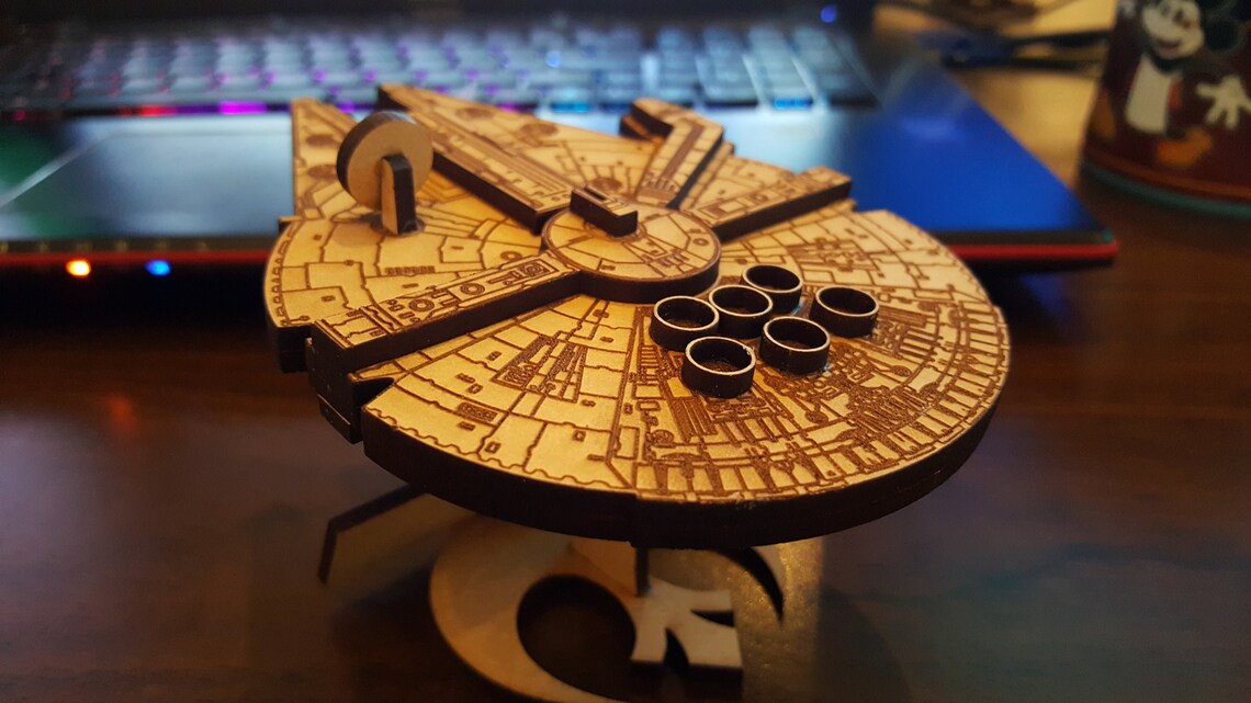Star Wars Small Millennium Falcon Laser Cut Template Ai Etsy