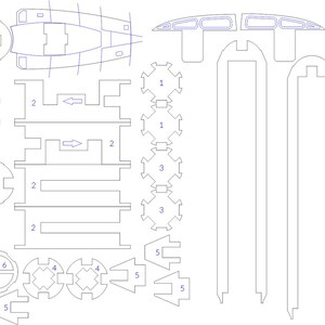 May include: A blueprint for building a model of a BTL-A4 Y-wing Starfighter from the Star Wars universe. The blueprint includes detailed instructions and diagrams for assembling the model.