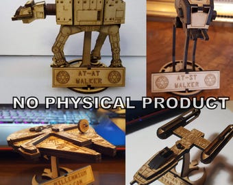 Star Wars Ships Laser Cut Templates - ai, cdr, dxf, pdf - Digital Files Only, No Physical Product