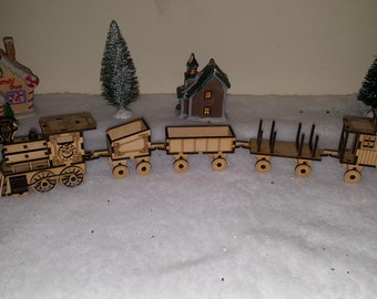 Christmas Train Laser Cut Template - ai, cdr, dxf, pdf, svg