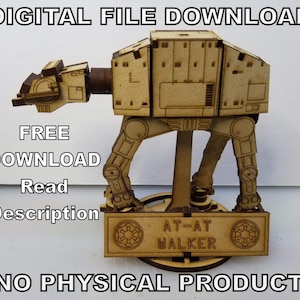Plantilla de corte láser para andador AT-AT pequeño de Star Wars (AI, CDR, DXF, PDF, SVG)