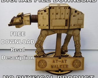 Star Wars Kleiner AT-AT Walker Laser Cut Vorlage - ai, cdr, dxf, pdf, svg