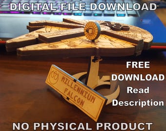 Star Wars Small Millennium Falcon Laser Cut Template - ai, cdr, dxf, pdf
