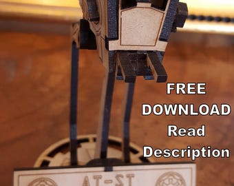 Star Wars kleine AT-ST Walker lasergesneden sjabloon - ai, cdr, dxf, pdf