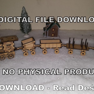 Christmas Train Laser Cut Template - ai, cdr, dxf, pdf, svg