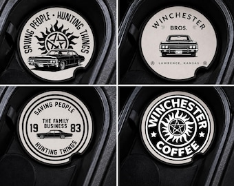 Supernatural Inspired Car Coasters | Gothic Horror Car Decor | Dark Fantasy Fan Gift