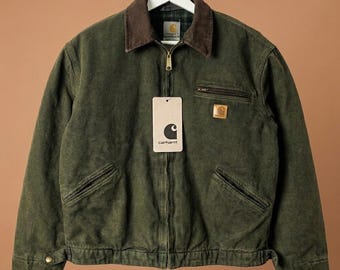 Vintage Carhartt J97 Detroit Jacket Distressed Workwear Canvas Jacket Retro USA Streetwear Coat
