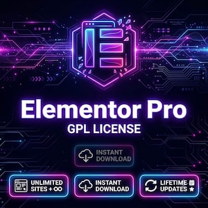 Licence GPL du plug-in Elementor Pro WordPress | Utilisation illimitée du site Web | Téléchargement numérique instantané