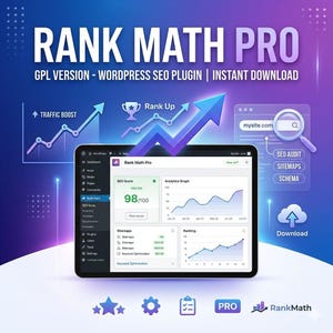 Rank Math Pro SEO Plugin for WordPress | Advanced SEO Toolkit | Digital Download | Instant Access